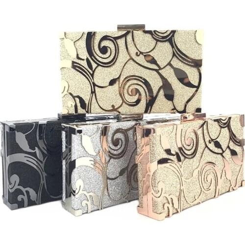 Purse Ladies Hand bags Gold Clutch Women Wedding Party Shoulder Bags High Quality Metal Hollow Design Purse Banquet