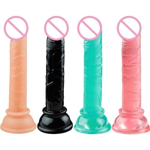Small Jelly Dildo With Suction Cup Sex Shop Soft Faloimitator Realistic Penis Phallus Intimate Goods Sex Toys for Adult Women