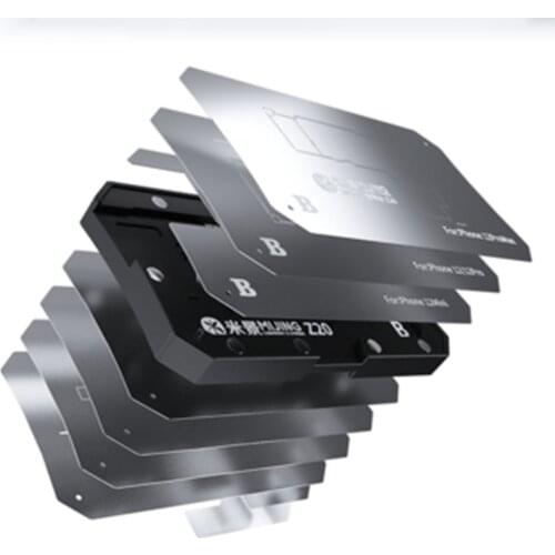 MiJing Z20 10 IN 1 BGA Reballing Stencil Platform Fixure For iPhone X-12 Pro Max Motherboard Middle Frame Planting Tin Template