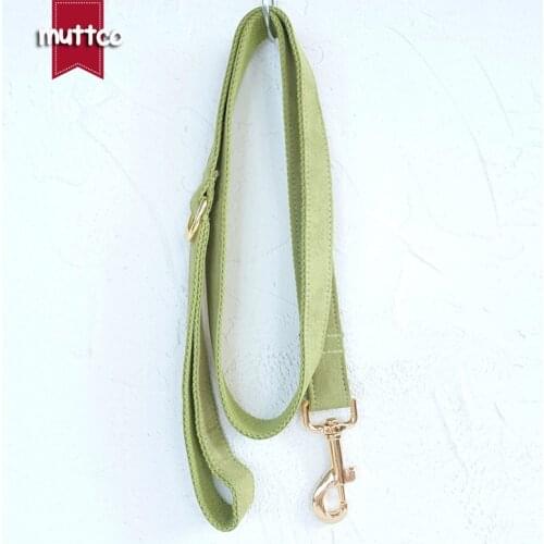 MUTTCO retailing self-design collar THE CANDY GREEN yellowish green poly satin and nylon dog leash 5 sizes UDC030J