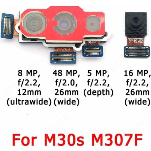 Original Rear Front Camera For Samsung Galaxy M30s M307 Frontal Back Facing Small Selfie Camera Module Flex Repair Spare Parts