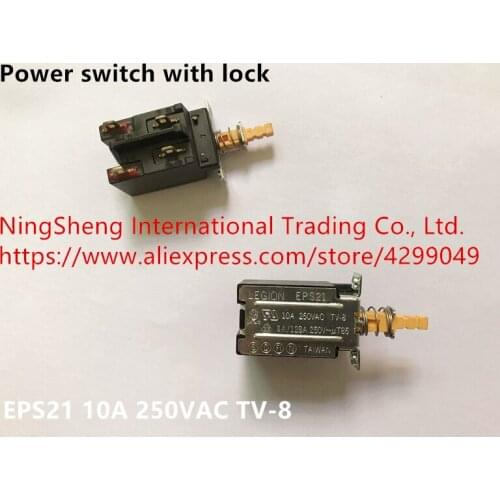 Original new 100% import power switch with lock EPS21 10A 250VAC TV-8