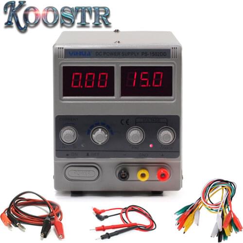 YIHUA 1502DD Adjustable Variable Output DC Power Supply LED Display Phone Repair Power Test Regulated Power Supply 15V 2A