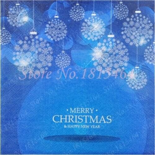 Christmas Paper Napkins 20pcs Beverage Paper Napkin Merry Christmas Festive & Party Supply Tissue Napkin Serviettes Decoupage