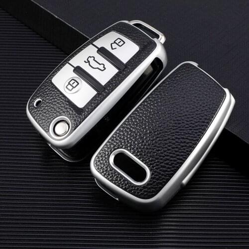 TPU Key holder For Audi Key Cover Case Protector For Audi A6L A7 A8 Q8 E-tron C8 D5 2019 2020 Car Key Cover Holder Shell Skin