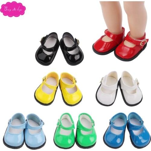 18 inch Girls doll shoes leather shoe American newborn dress shoes Baby toys fit 43 cm baby doll accessories s40-s61
