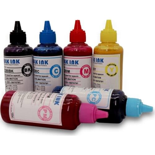 6 X100ML Universal Sublimation Heat Transfer Ink For Epson printers all models for plate mug glass metal flag shoes