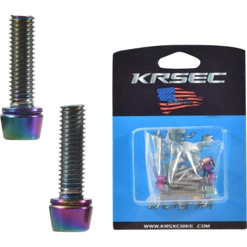 KRSEC 6PCS Bicycle Stem Screws M5x18mm M6x18mm 304 Stainless Steel Bike Stem Screws Bolt with Washer Handlebar Stem Screw