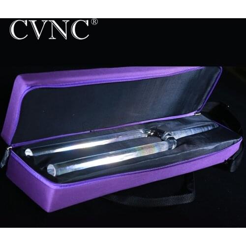 CVNC 440Hz or 432Hz 20mm Clear Cosmic Light Quartz Crystal Singing Tuning Fork with Free Purple Bag