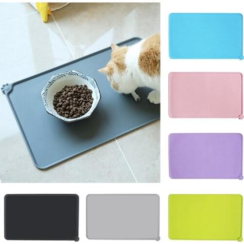 Pet Puppy Silica Gel Waterproof Feeding Food Water Mat Dog Cats Non Slip Pad Bowl Placemat Easy Clean