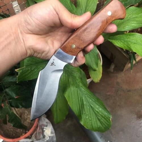 High Quality hunting knifes wood handle camping survival tactical fixed knife north american hunting Straight knife