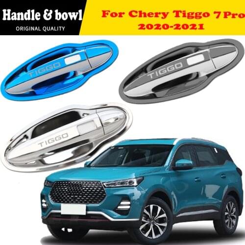 Stainless Steel Door Handle Cover Trim Film For Chery Tiggo 7 Pro 2020 2021 Protective Paint Quality Bowl Automobile Decoration