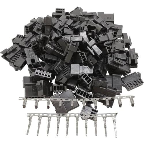 10Set/lot Black JST SM Pitch 2.54mm 2P 3P 4P 5P 6P 7Pin 8 Pin Housing Male Plug Female Jack Plastic Shell + Terminals Connector