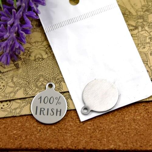 10pcs--stainless steel charms"100% IRISH"5 style for choosing DIY Charms pendants