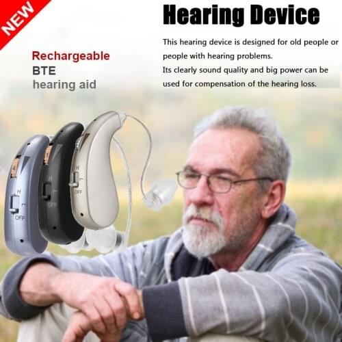 2021Rechargeable Digital Hearing Aid Severe Loss Invisible BTE Ear Aids High Power Amplifier Sound Enhancer 1pc For Deaf Elderly