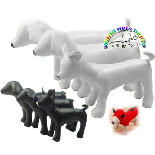 3pcs Leather dog models standing position black white puppy mannequin size S M L for pet shop Pet products