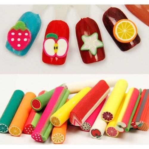 3D Polymer Clay Tiny Fimo Fruit slices 30 Pcs Nail Art DIY Designs Wheel Holographic Nail Art Decorations Maquiagem