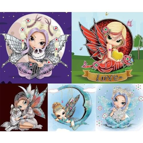 5D Diamond Painting Elf Girl Partial Special Shape Drill Cartoon Crafts Home Decoration Gift Hanging Painting Diamond Painting