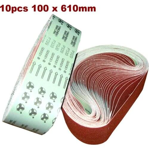 10pcs 100*610mm Abrasive Sanding Belts Sanding Paper for Belt Sanders Bench Grinder Grinding Polishing Tool 40-8000 Grit
