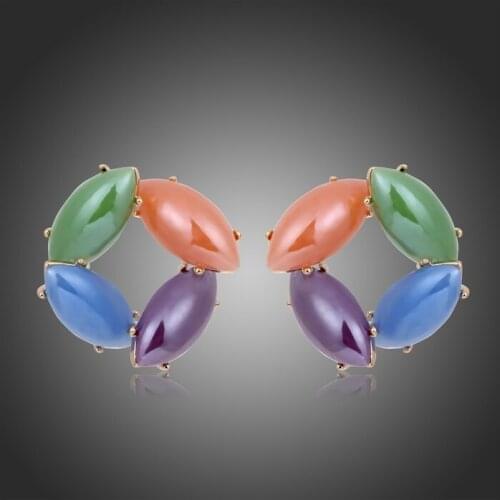 Irregular Mix Colors Bohemia Acrylic Pattern Stud Earrings Fashion Jewelry Accessories For Women Girls