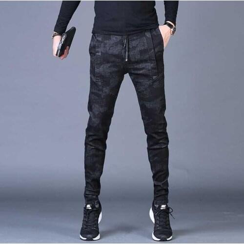 Free shipping new fashion mens male casual Original camouflage jeans men plus velvet autumn stitching pants Slim Korean C3129