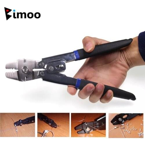 Bimoo Fishing Pliers for Rigging Crimps Tubes & Monofilament Rigging Game Fishing Leader Hook Making Tool With Crimps Tube