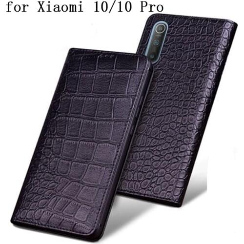 Crocodile Genuine Leather Case Cover for Xiaomi 10 10Pro Handmade Phone Skin for Xiaomi10 10 Pro free Screen Protector