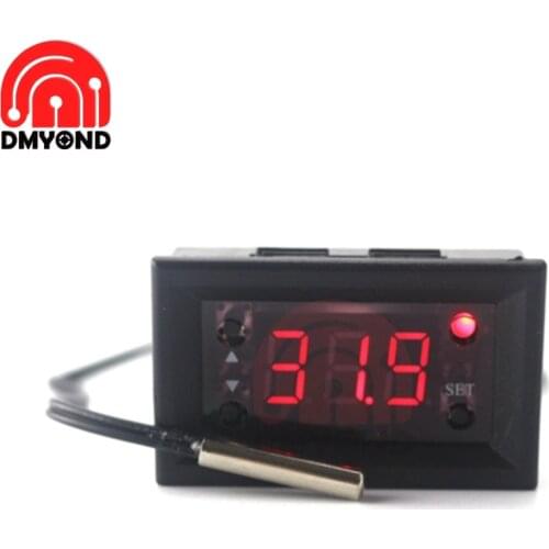 W1218 DC 12V Digital Thermostat Temp Temperature Controller Regulator for Incubator Termostat With NTC Probe Red Display