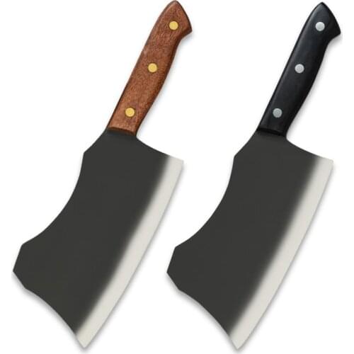 Damask 7'' Stainless Steel Chopping Knife Handmade Chopper Chef Kitchen Slicing Cleaver Outdoor Camping Slicer With Color Wood