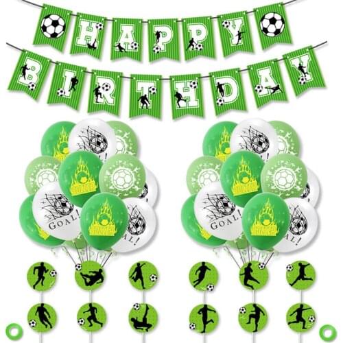 Kids Favors European Cup Football Theme Birthday Party Supplies Decorations Football Banner Balloons Toppers Wedding Party Set