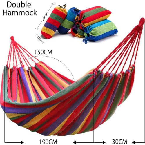 Double Wide Thick Canvas Hammock Portable Hammock Outdoor Single double anti-rollover swing outdoor indoor household hammock