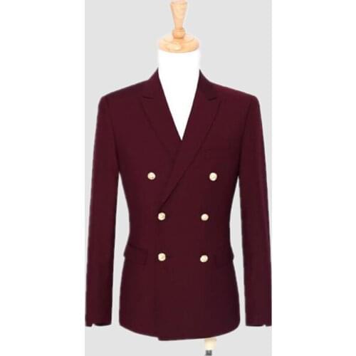 Double Breasted Mens Slim Fit Suit Jacket Wedding Business Casual Blazer Custom Made Ternos Jacket Coat For Men Costume Homme