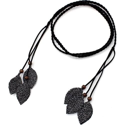 ITSSIBUK The lady decorates slender waist to take chun xia to braid to tie rope leaf sash fashion