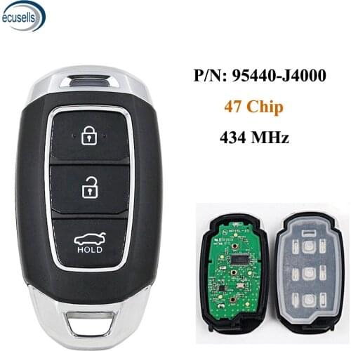 3 Button Smart Car Remote Control Key 434Mhz ID47 for Hyundai Elantra 2017 2018 2019 P/N: 95440-J4000