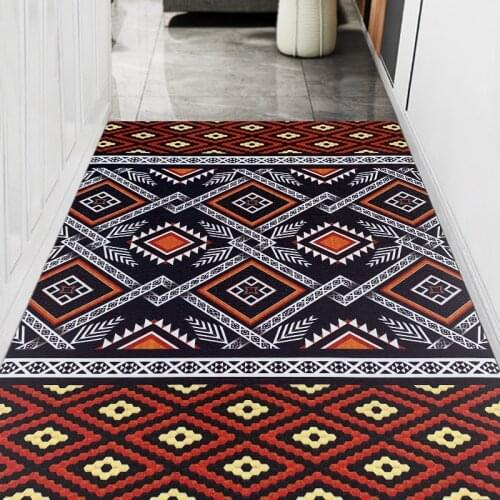Moroccan style Leather carpet Kitchen entrance Oilproof non-slip floor mat bathroom waterproof door mat custom made geometry Rug