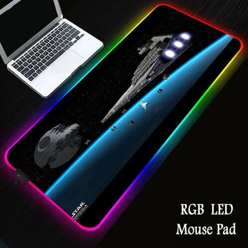 RGB Mouse Pad Airship Pc Gaming Keyboard Mouse Carpet Non-slip Rubber Desktop Table Protective Anime led mat for mouses