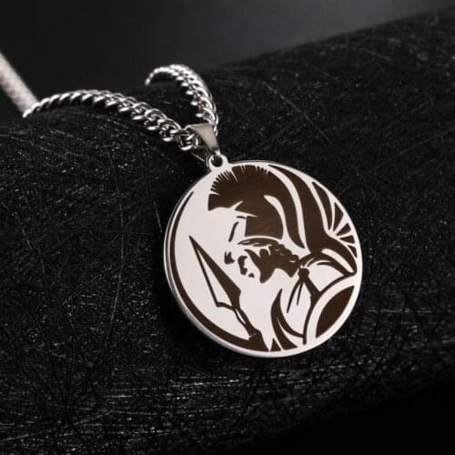 LIKGREAT GREEK MYTHOLOGY Talisman Amulet PENDANT NECKLACE Stainless Steel Vintage Necklaces Jewelry Chain Choker Couple Gift