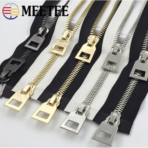 Meetee 1pc 85/100/120cm 10# Metal Zipper Double Open Two-way Large Zippers for Down Jacket Coat Sewing Zips DIY Repair Kits Zip