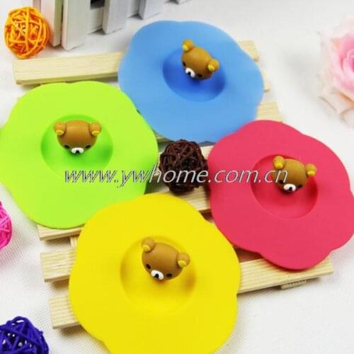 Lovely Cartoon Environmental Silicone Cup Lid Multifunction Bowl Lid Dust-proof Leakproof Cup Lid Cup Mag Cover