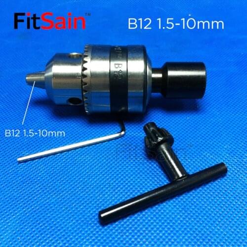 FitSain-B12 1.5-10mm mini drill chuck for motor shaft 5/6/6.35/8/10/12/14mm Connect Rod Power Tools Accessories drill press