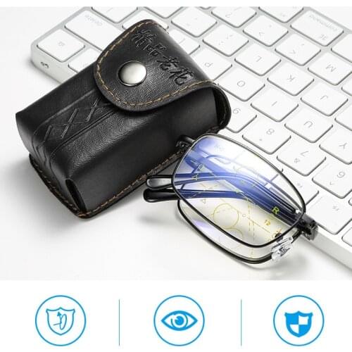 Business Far Near Dual-use Anti-blue light Progressive Reading Glasses Men multi-focus Presbyopia Eyewear +1.0 To +4.0
