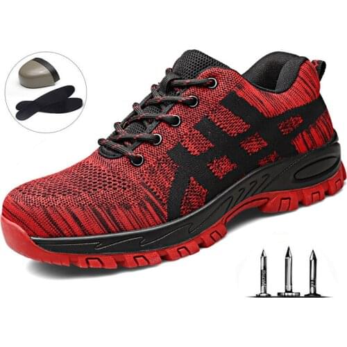 High Quality Steel Head Safety Shoes Mens Work Safety Shoes Unisex Breathable Mesh Work Shoes XL 37-46 Rubber Outdoor Running