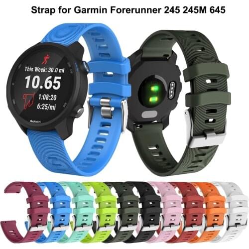 20mm Soft Silicone Watchband Strap for Garmin Forerunner 245 245M 645 Vivoactive 3 Smart Bracelet Watch Band Colorful Wristband