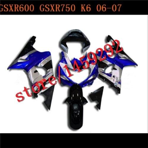 New ABS Fairings Kit Fit for Suzuki 2006 2007 GSX-R600 GSX-R750 Fairings set GSXR 600 750 K6 K7 06 07 black blue silver