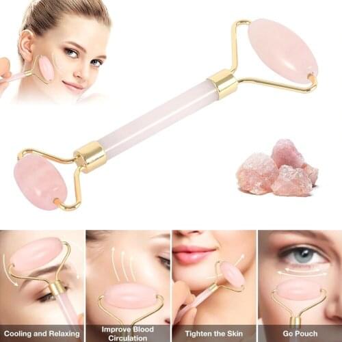 New Jade Stone Facial Massage Roller Jade Roller Facial Skin Handle Acrylic Resin Women Facial Fitness Crystal Scraping Board