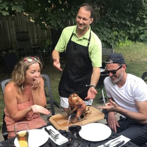 Portable Chicken Stand Dinosaur BBQ Stainless Steel Rack with Glasses Indoor Outdoor Use UD88