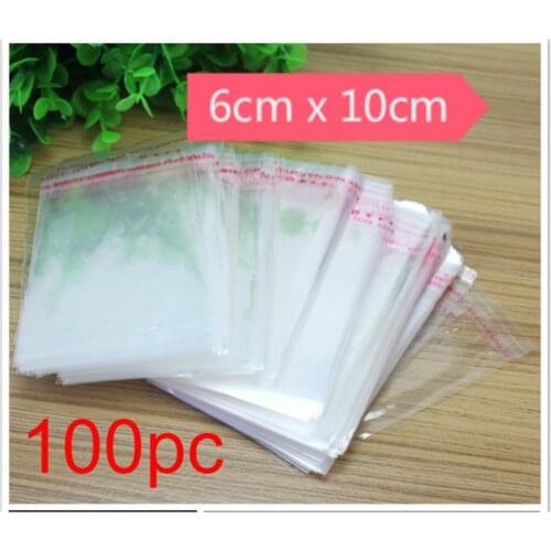 Durable 100PC Self-adhesive Clear Cellophane Bag Self Sealing Small Plastic Bags for Candy Packing Cookie Packaging Bag Pouch