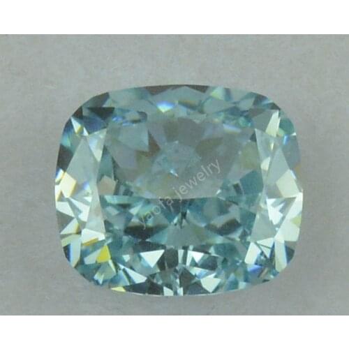 Sale 8x10mm Light Blue Color Loose Synthetic CZ Stone Pillow Rectangle Shape Cut Cubic Zirconia Artificial Gems For Ring Surface