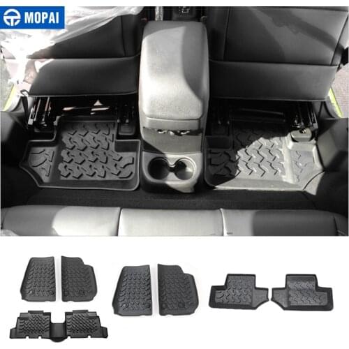 MOPAI Floor Mats for Jeep Wrangler JK 2007 Rubber Car Non-Slip Rear Row Foot Mats Pads Liner Carpets for JK Wrangler Accessories