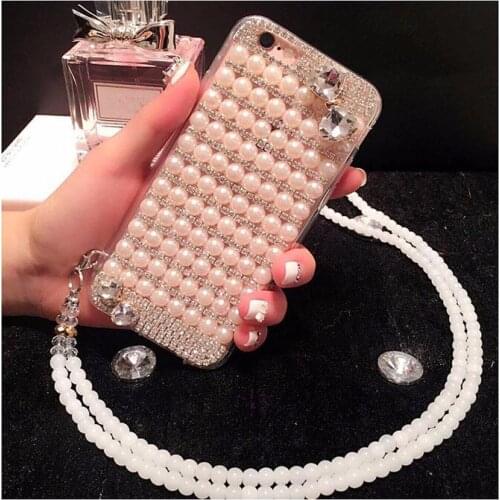 Luxury Diamond Pearl Bowknot Rhinestone TPU Bling Case For Samsung S20 S9 S8 S10 Plus Note9 Note8 Note5 Note10 Cover Case